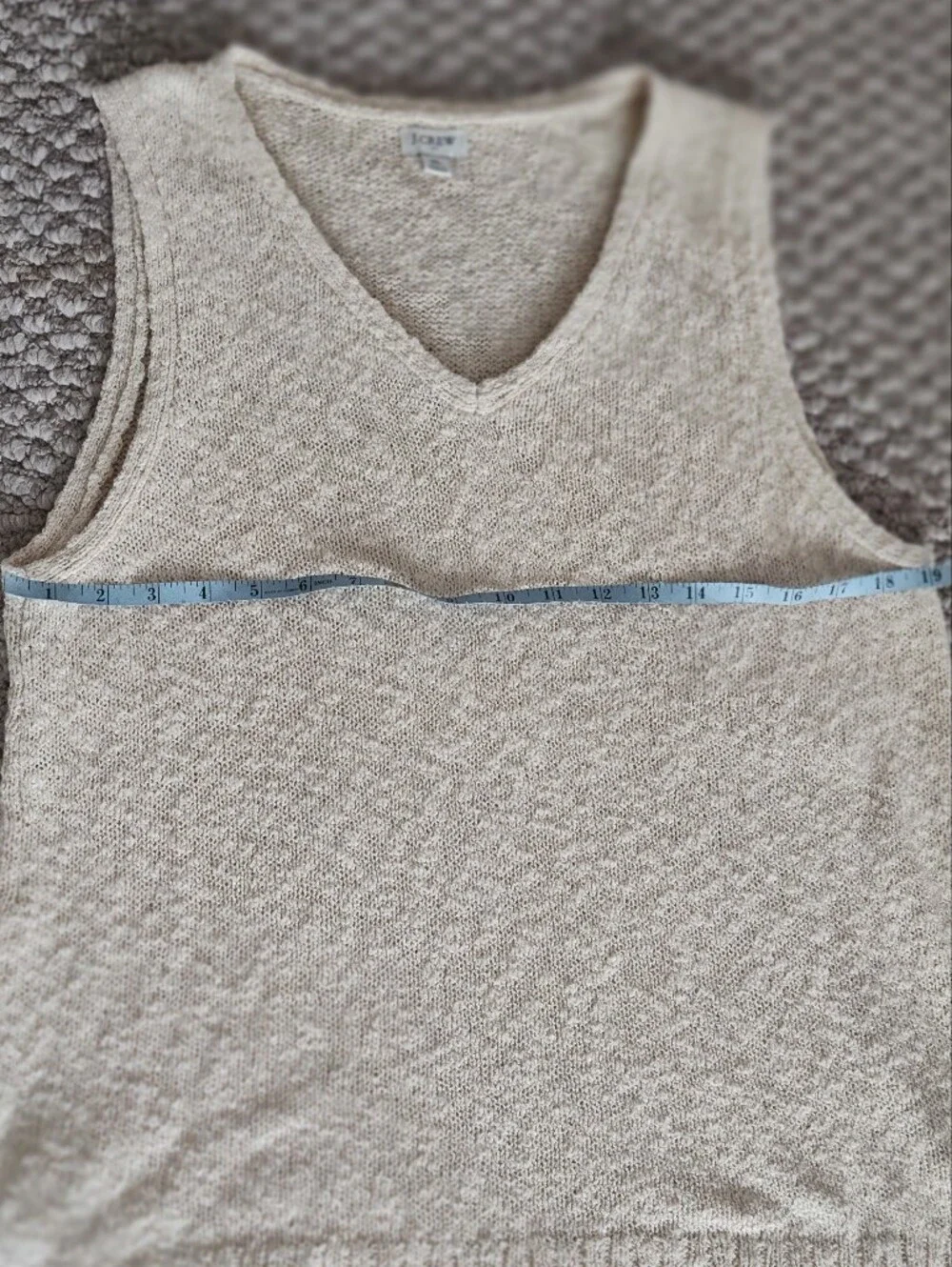 J. Crew Cream V-Neck Beach Sweater Tank